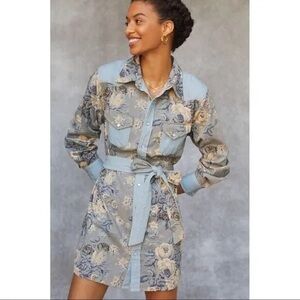Anthropologie Love the Label denim floral western dress